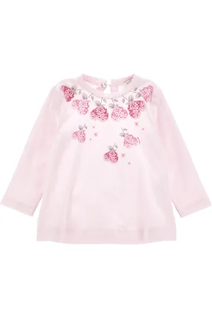 MONNALISA Cotton jersey T-shirt with flower necklace