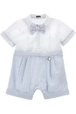 MONNALISA Striped jumpsuit with bow tie