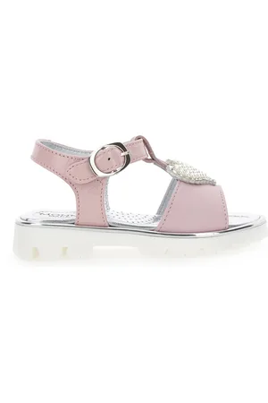 MONNALISA Leather sandals with heart