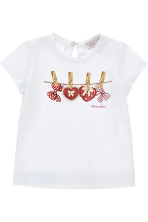 MONNALISA Cotton T-shirt with heart print