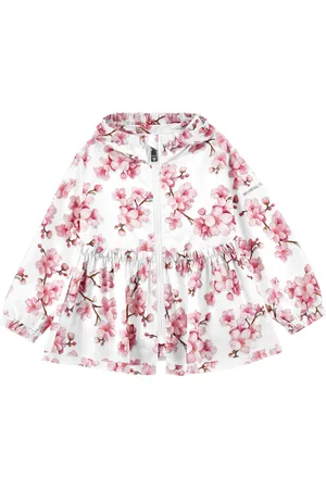 MONNALISA Peach blossom print windbreaker jacket