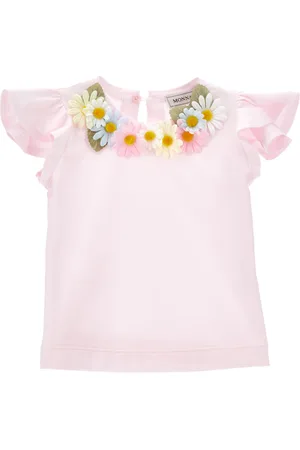 MONNALISA Jersey T-shirt with daisies