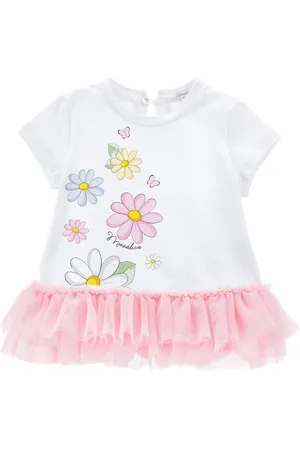 MONNALISA Jersey dress daisies tulle