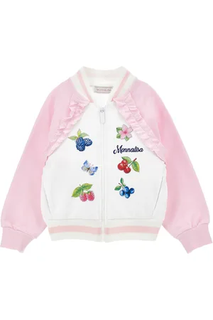 MONNALISA Two-tone sweatshirt with rhinestones