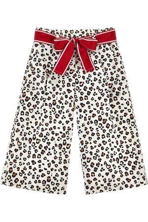 MONNALISA Gabardine animalier trousers