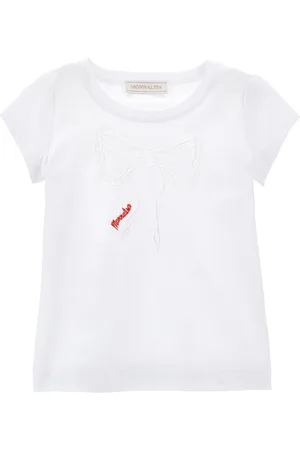 MONNALISA Lace T-shirt with bow