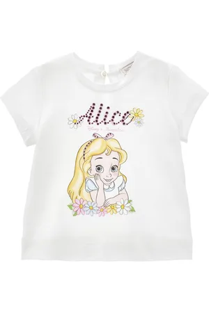 MONNALISA Alice rhinestone t-shirt