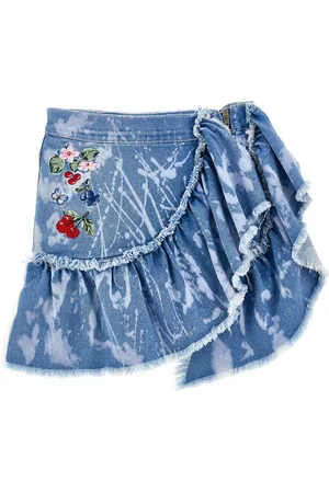MONNALISA Flared denim mini skirt