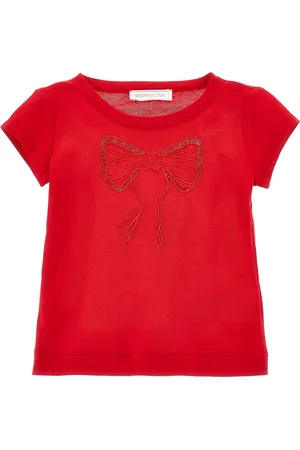 MONNALISA Lace T-shirt with bow