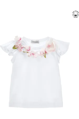 MONNALISA T-shirt with flower necklace