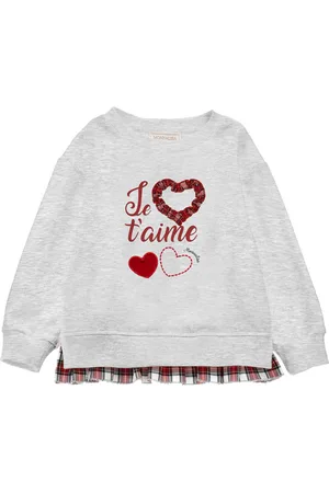 MONNALISA Cotton sweatshirt with tartan details