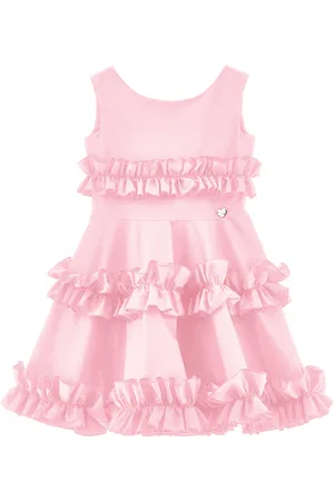 MONNALISA Poplin dress with ruffles