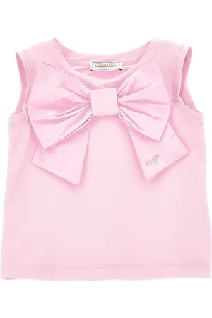 MONNALISA Maxi bow jersey tank top