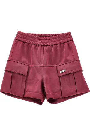 MONNALISA Chic satin cargo Bermuda shorts