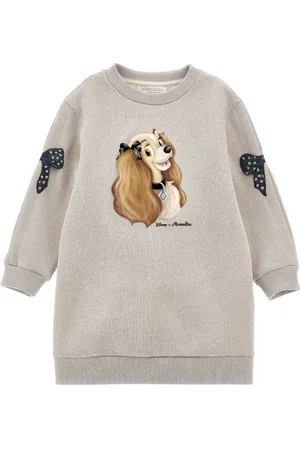 MONNALISA Lady and the Tramp lurex sweatshirt dress