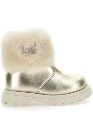 MONNALISA Leather and sheepskin boots