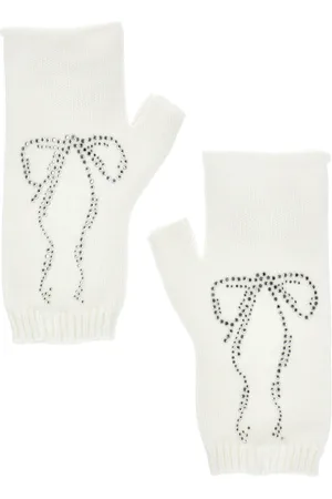 MONNALISA Knitted arm warmers with rhinestones