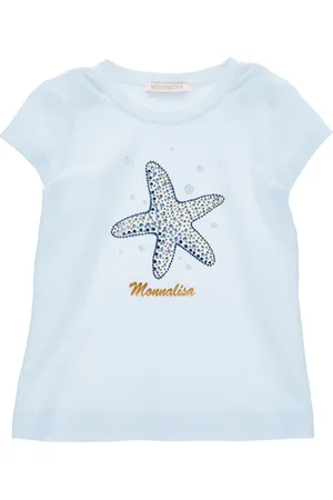 MONNALISA Rhinestone starfish T-shirt