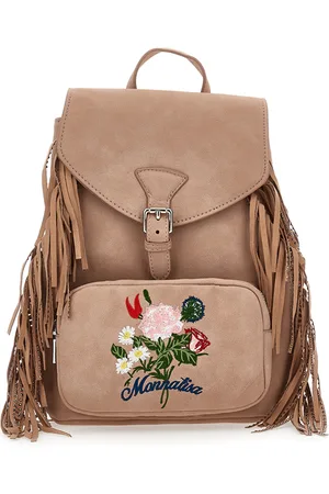 MONNALISA Microfiber backpack with fringes