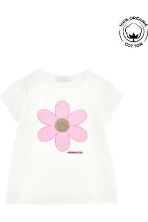 MONNALISA Daisy organic cotton T-shirt