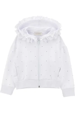MONNALISA Open sweatshirt with rhinestones