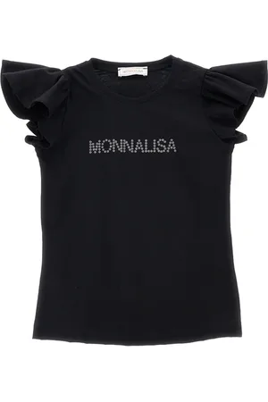 MONNALISA Studded logo jersey T-shirt