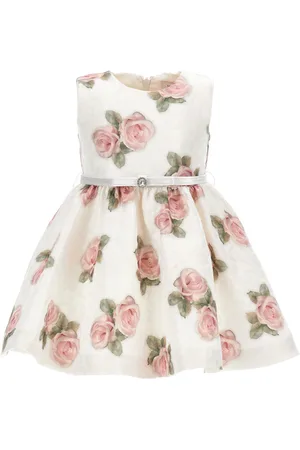 MONNALISA Brocade dress with roses