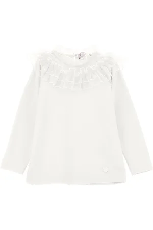 MONNALISA Tulle collar T-shirt