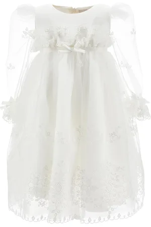 MONNALISA Retro embroidered tulle dress
