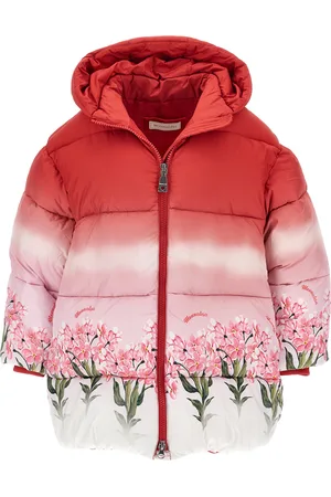 MONNALISA Graduated down coat with flowers