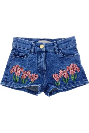 MONNALISA Embroidered denim shorts