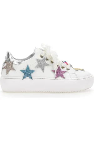 MONNALISA Leather sneakers with stars