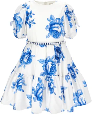 MONNALISA Rose print cotton dress