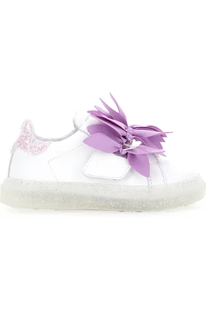 MONNALISA Leather sneakers with petals