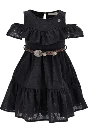 MONNALISA Broderie anglaise dress with woven belt