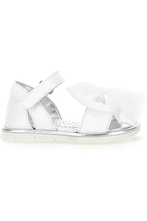 MONNALISA Leather sandals with tulle bows