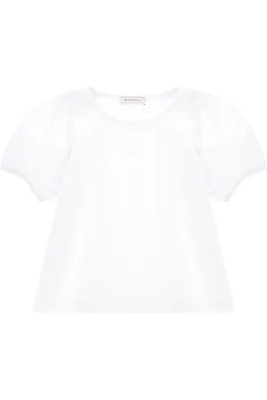 MONNALISA Poplin sleeved jersey T-shirt