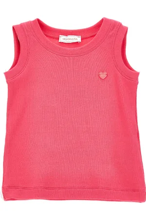 MONNALISA Ribbed viscose tank top