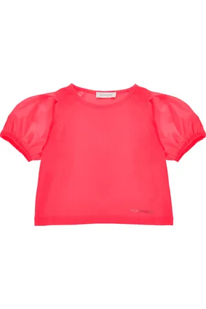 MONNALISA Poplin sleeved jersey T-shirt