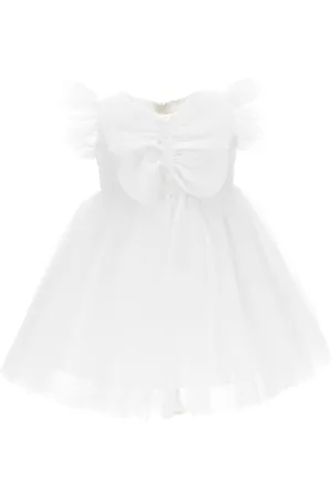 MONNALISA Maxi butterfly silk-touch tulle dress