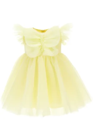 MONNALISA Maxi butterfly silk-touch tulle dress