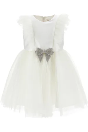 MONNALISA Pleated tulle dress