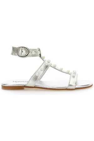 MONNALISA Laminated sandals with pearls