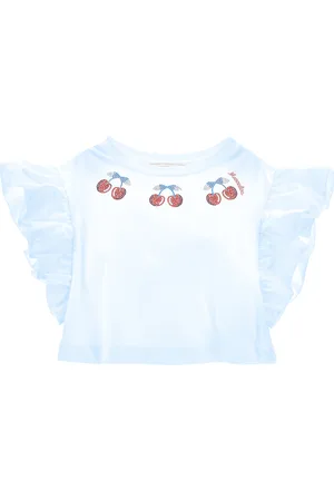 MONNALISA Cropped cherry T-shirt
