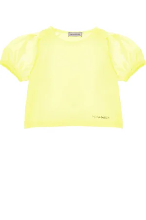 MONNALISA Poplin sleeved jersey T-shirt
