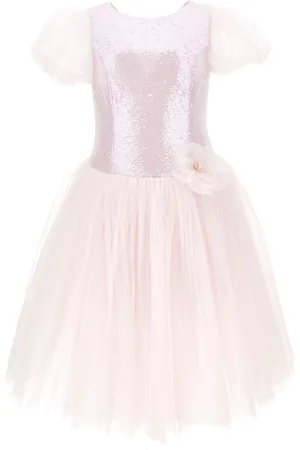 MONNALISA Sequinned tulle dress