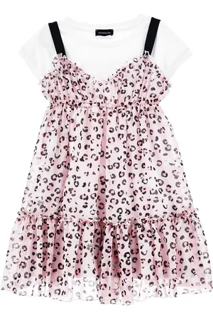 MONNALISA Georgette slip dress with T-shirt