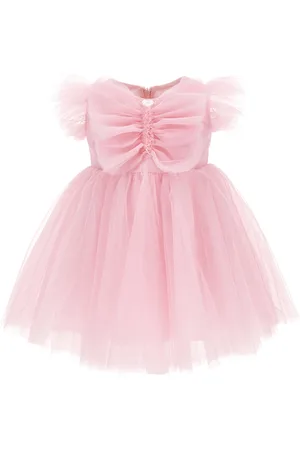 MONNALISA Maxi butterfly silk-touch tulle dress