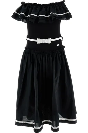 MONNALISA Muslin dress with ruffles on the neckline