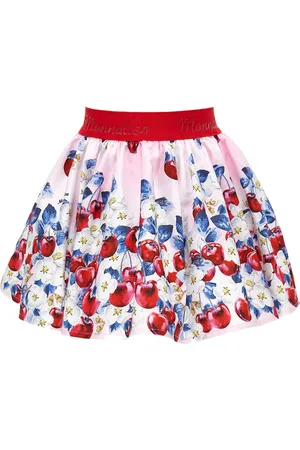 MONNALISA Cherry print cotton skirt
